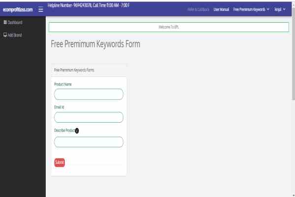 Get Free Premium Keywords Form